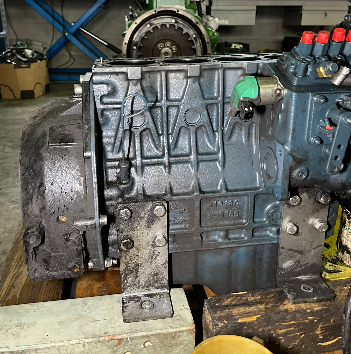 monoblocco motore diesel lato volano e pompa iniezione