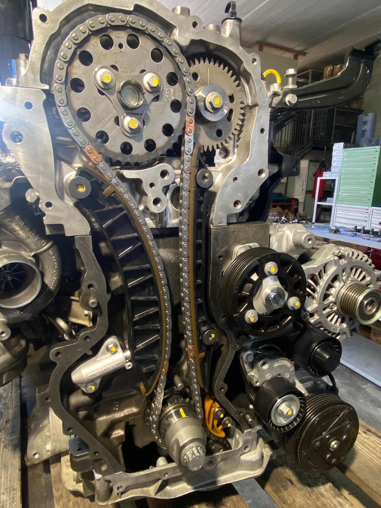 motore distribuzione catena ingranaggi frontale